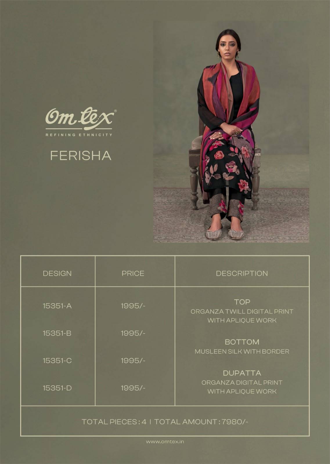 FERISHA By OMTEX 15351 Series Stylish Beautiful Colourful ORGANZA Dresses At Wholesale Price